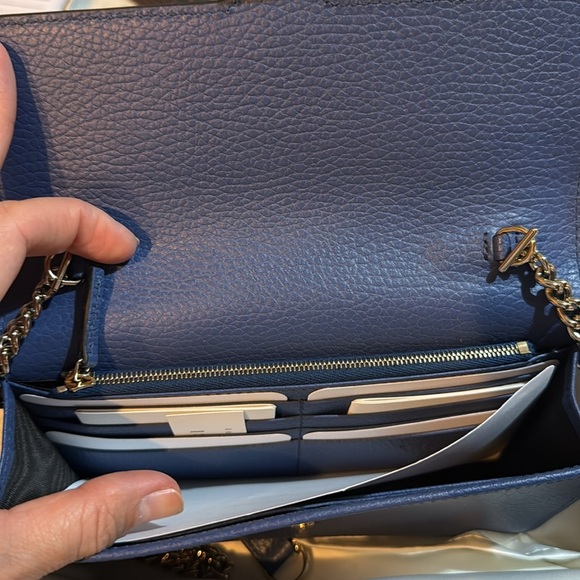 Gucci GG Interlocking Caspian Blue Leather Crossbody WOC Wallet on a Chain Bag - Picture 7 of 8